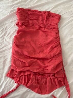 Hello Molly Strapless Ruched Pink Women’s Dress